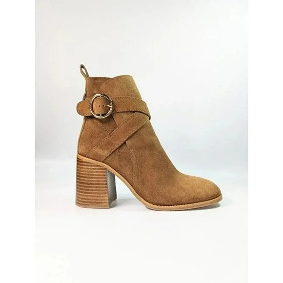 See By Chloe Women's Lyna Ankle Boot Tan Suede Size 40 EU / 10 US (MSRP $525)